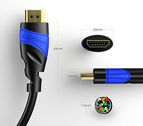 KabelDirekt 10m HDMI Kabel / kompatibel mit HDMI 2.0a/b, 2.0, 1.4a (Ultra HD, 4K, 3D, Full HD, 1080p, HDR, ARC, Highspeed mit Ethernet) – TOP Series - 3