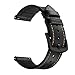 Produktbild Für Huami Amazfit Bip Jugenduhr | PU Leder Band Ersatz Armband Strap | Universeller Silikon Futter Uhr Ersatzarmband | 20mm (Schwarz)