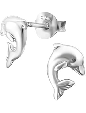 Laimons Kids Kinder-Ohrstecker Kinderschmuck Delphin glanz Sterling Silber 925