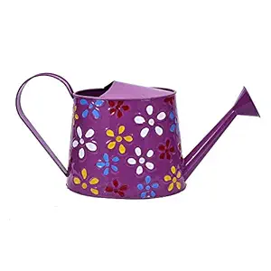 CINAGRO - Hand Painted Galvanised Metal Watering Can, Durable (2.5 litres) - Purple Color
