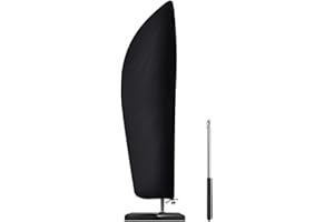 Senders Sonnenschirm Schutzhülle mit Stab, Ampelschirm Schutzhülle 2 bis 4 m Große Sonnenschirm Abdeckung 210D-Oxford-Gewebe Wasserdicht Staubdicht UV-Beständiges, 265x40/70/50 cm