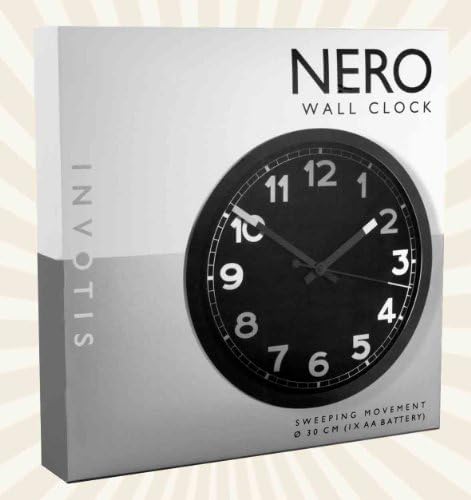 Invotis 3-Piece Wall Clock Black