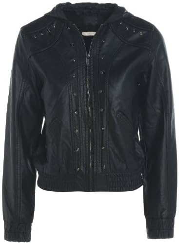 Girls PU Faux Leather Biker Jacket Age 7 - 13 (Age 11-12)