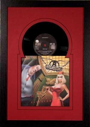 Black Picture Frame for 7 inch Single Record and Sleeve. Pre Cut Double Mount. With Heavy Perspex