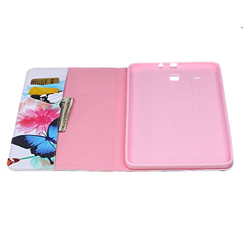 Galaxy Tab E 9.6-Inch SM-T560 Hülle, DEENOR Cute Colorful Design Flip Tasche PU Leder Abdeckung Stand Schutzhülle für Samsung Galaxy Tab E 9.6-Inch SM-T560 / T561 / T565. *Colorful butterfly - 7