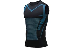 HDAKDDHG Camiseta de compresión para hombre, adelgazante, moldeadora de cuerpo, faja moldeadora de cintura, chaleco de entrenamiento