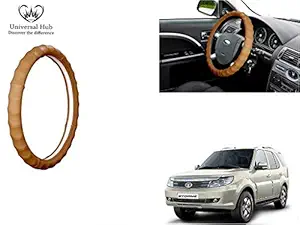 Universal Hub- Ring Type (Gold Full Beige) Car Steering Wheel Cover for Safari Storme