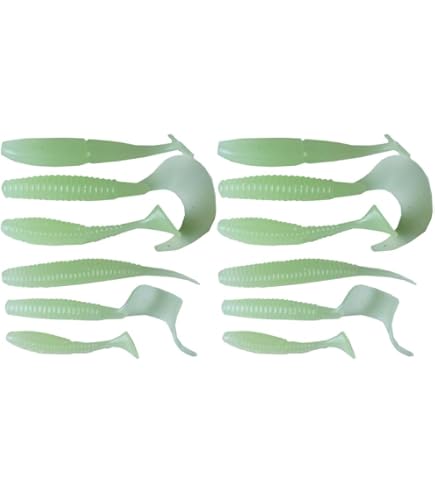 Ogquaton Leurres Lumineux Souples – Lot De 10, En Silicone, 5,5 Cm, Fluorescents, Pour Pêche De Nuit