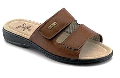 TIGLIO 181 NERO PANTOFOLE DONNA A STRAPPO SOLETTA PELLE