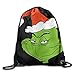 Produktbild Ntpclsuits Drawstring Backpack Sack Bag The Grinch Dr Seuss Santa Home Travel Sport Storage Hiking Running Bags