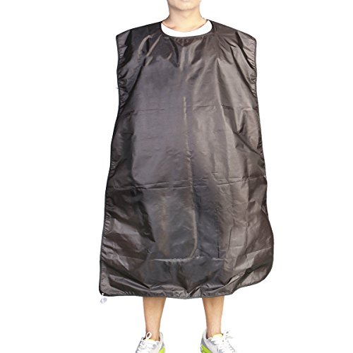 Beard Apron Gather Cloth Bib Facial Hair Trimmings Catcher Cape Sink (Black)
