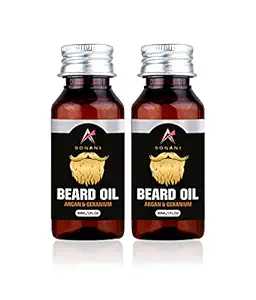 A SONANI Hair Growth Beard Oil - Nourishing & Growth Boosting, Nourishment & Moisturization, No Harmful Chemicals-30 ml (2 Pack)