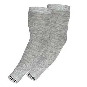 QUEERY Cotton Arm Sleeves for Men Women Sports, Bike Riding (Grey, Pack of 1 Pair)