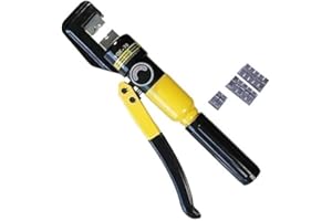 KATSU TOOLS KATSU 10 Tons Hydraulic Crimping Tool 4-70mm² with 8 Steel Dies, Manual High Pressure Hydraulic Electric Cable Tool Kit for Copper and Aluminum Terminal Lugs Battery Wire Crimping 416371