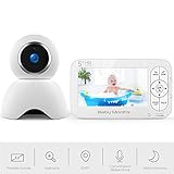 ❤[Visión Más Amplia] - La rotación de la cámara se puede controlar fácilmente a través del monitor. Pan/Tilt ajustable con ángulo horizontal de 355°, ángulo vertical de 70°, le da una vista completa de cualquier lugar de habitación. Después de que el bebé crece, el rango de actividades es mayor y se puede observar fácilmente.