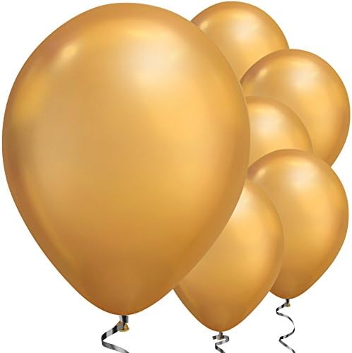 Qualatex58277 Chrome Gold 11"/ 11-inch Round Latex Party Balloons (Pack of 25)