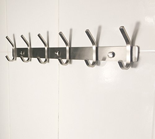 Nehome Garderobenhaken Hakenleiste Kleiderhaken Edelstahl Garderobenleiste 6 Haken Belastbar bis ca. 30kg - 5
