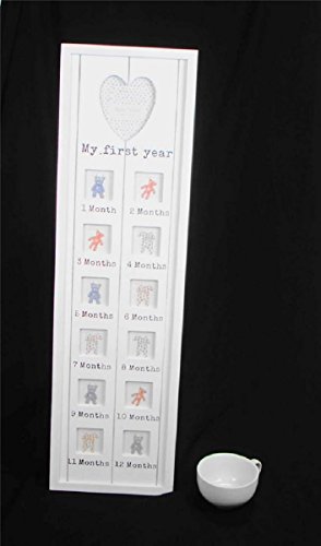 21x76cm Shabby Chic White 12 Month Baby My 1st Year Photo Frame Christening Gift