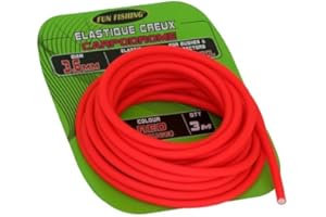 Elastique Creux - 3,2mm - Rouge - 3m - Fun Fishing