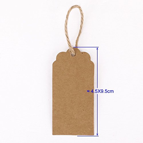 100 braune Kraft Papieranhänger Geschenk Preis Party Hochzeit Etiketten [version:x8.3] by DELIAWINTERFEL - 6
