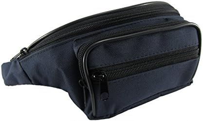 Waist bum belt money passport credit card bag fanny hip lumber pack outdoor sport hiking travel festival holidays pouch 4 zip pockets unisex coach bag wallet waist purse adjustable belt (dark blue)