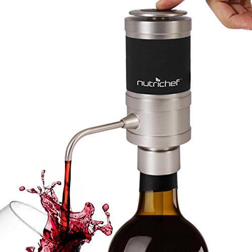 Preisvergleich Produktbild NutriChef Elektrischer Weinbelüfter – einzigartiges Luftdekanter-System für Rot- und Weißwein – tragbare und automatische Flaschenentlüftungsarmatur-Spenderpumpe – NutriChef