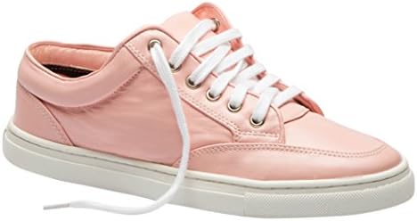 Tedish Women Shoes Ladies Walking Comfortable Leather Casual Lace-up Flats Outdoor Female Sneaker-TD002 amorette- Pink-37