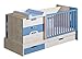 Produktbild Kombi - Gitterbett / Babybett Justus 09, Farbe: Kiefer Blau - Liegefläche: 60 x 120 cm (B x L)