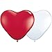 Produktbild partydiscount24 10 Riesen-Herzballons Rot & Weiß Ø 40 cm - Bestseller