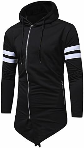 Men's Hipster Gym Sport Oblique Zipper Hooded Fleece Hoodie