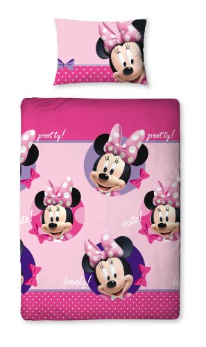 Character World 135 x 200 cm Disney Minnie Mouse Pretty Single Rotary Duvet Set