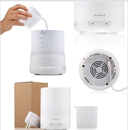 Oulaya 300ml Aroma Diffuser Duftzerstäuber ätherisches Öl Diffusor Luftbefeuchter für Aromatherapie, einstellbarer Nebelausstoß, 7 Farbstufen, Niedrigwasserschutz - 7