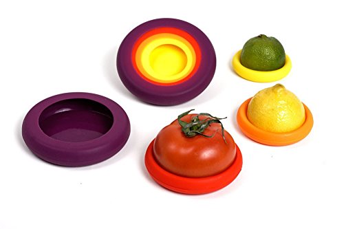 Food Huggers Silicone Storage Cover, Berry Colors, Set of 4 by IPPINKA