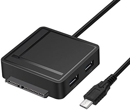 Fiimi Multifunction SATA III Adapter with Dual USB 3.0 Hub and Card Reader,Can Work With Phone,Keyboard,Mouse,2.5/3.5 Inch SATA HDD or SDD (Black)