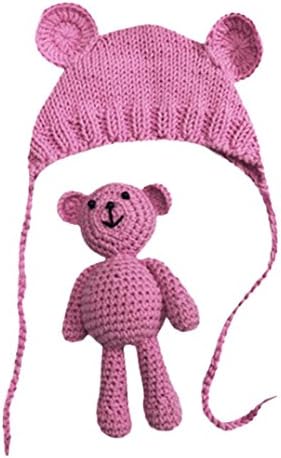 Baby Hats, DoraMe Newborn Girl Boy Photography Prop Photo Crochet Knit Costume Bear +Hat Set