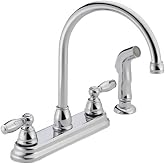 Peerless Claymore Yan P&uuml;sk&uuml;rt&uuml;c&uuml;l&uuml; 2 Kulplu Mutfak Lavabo Bataryası, Krom P299575LF