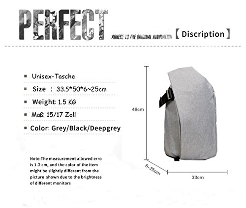 KALIDI 15 Zoll Notebooktasche Laptop-Tasche Rücksack Passend für bis zu 15 Zoll Laptops Schwarz - 7