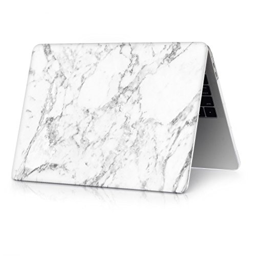 Case MacBook New Pro 13 Retina Hülle ,iCasso White Marble Ultra Slim Dünn Kratzfeste matt rutschfest Hartschale Kunststoff Schutzhülle Snap case für MacBook New Pro 13 Zoll Retina (Modell: A1706 / A1708) - 4