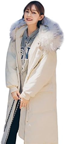 TSINY G Women's Fashion Loose Slim Hooded Cotton Jacket Winter Warm Thicken Casual Long Coats ( Color : Beige , Size : M )