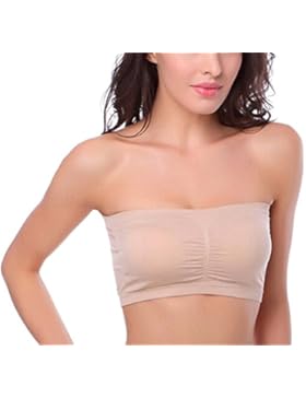 HOEREV BH Tube Top Bandeau Style Abnehmbare Padding BH Nahtlose Stretch