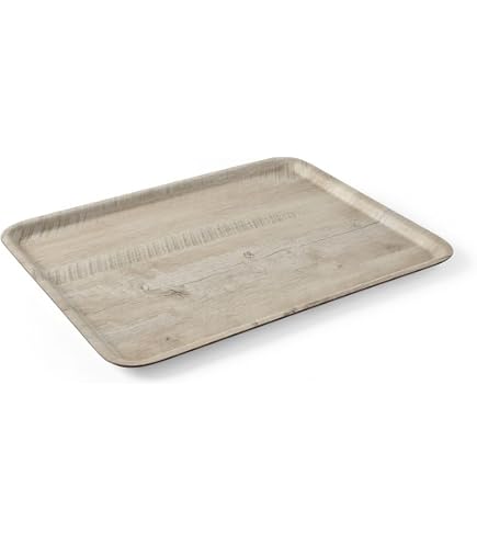 Point-Virgule Serviertablett, Rechteckig 33x23 Cm – Weiß, Aus Gepresstem Holz, Für Küche & Deko