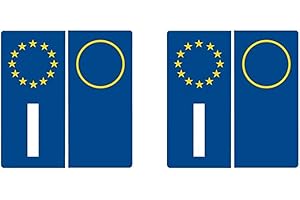 TLDSHOP® - Kit completo adhesivo para matrícula - Aplicable en las placas de coche - para coches - Dimensiones 4,6 x 9,8 cm - Cantidad: (1 kit)