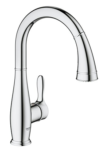 GROHE Parkfield Küchenarmatur, Schwenkbereich 360°, hoher Auslauf, herausziehbare Komfort-Spülbrause 30215000