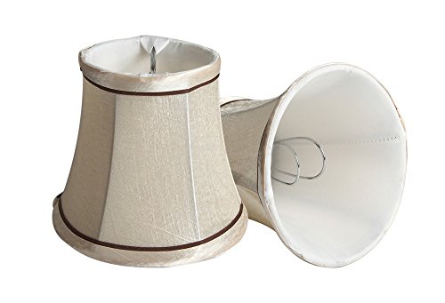 Splink 2pcs Lampenschirm Clip-On E12/E14 Stoff Stehlampe Wandlampe Tischlampenschirm mit Stain Trim 80*120*110mm