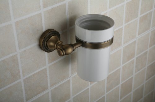 Hiendure ®Toilettenbürstenständer WC-Bürstenhalter Rollenhalter WC-Garnitur Klobürste Klobürstenhalter Glas Bürste Standfuß - 3