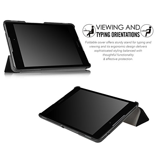 Asus ZenPad 3 Z581KL hülle, IVSO hochwertiges PU Leder Etui hülle Tasche Case – mit Standfunktion, super 360° Anti-Wrestling, ist für Asus ZenPad 3 Z581KL 20,06 cm (7,9 Zoll) Tablet-PC perfekt geeignet, Schwarz - 3