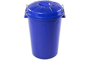 PLASTIC FORTE Plastiforte Cubo de Basura con Tapa 100 litros basurero Azul Asas de presión