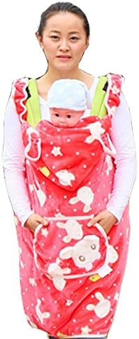 PRDX Baby Carrier&amp; Baby Cloak Baby Front Back Carrier Safety Infant Child Carrier Comfort Backpack for Newborn Infants Toddlers, Flannel Fabric, Adorable and Gorgeous and Warm Keeping , B
