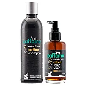 mCaffeine Coffee Hair Boost & Hair Fall Control Kit | Shampoo & Scalp Tonic with Pro-vitamin B5 & Proteins | Sulphate, Paraben & Mineral Oil Free | For Men & Women