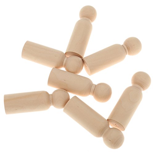 10pcs Männlich Bräutigam Plain Blank Holz Klammern Puppen Figuren Wedding Cake Toppers